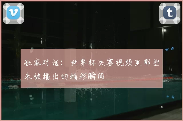 独家对话：世界杯决赛视频里那些未被播出的精彩瞬间