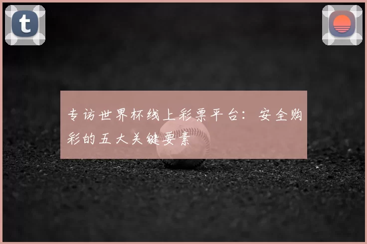 专访世界杯线上彩票平台:安全购彩的五大关键要素
